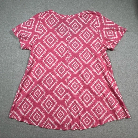 Avenue Swing Trim Print Top short sleeve coral Sz. 22/24 NWT - Picture 5 of 8